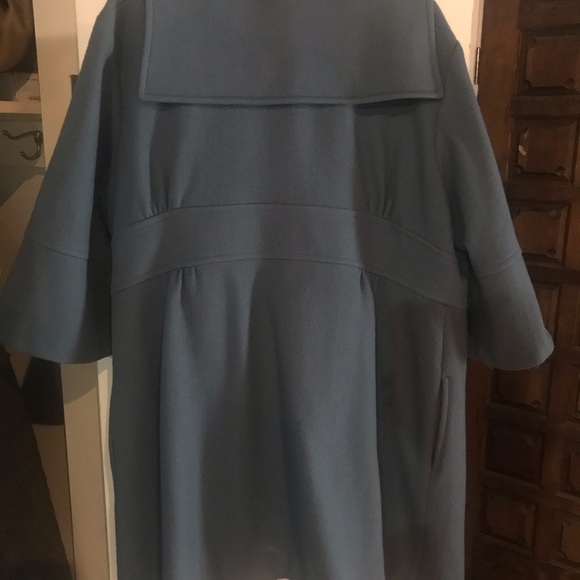 3/4 sleeve Blue wrap coat - Picture 4 of 5